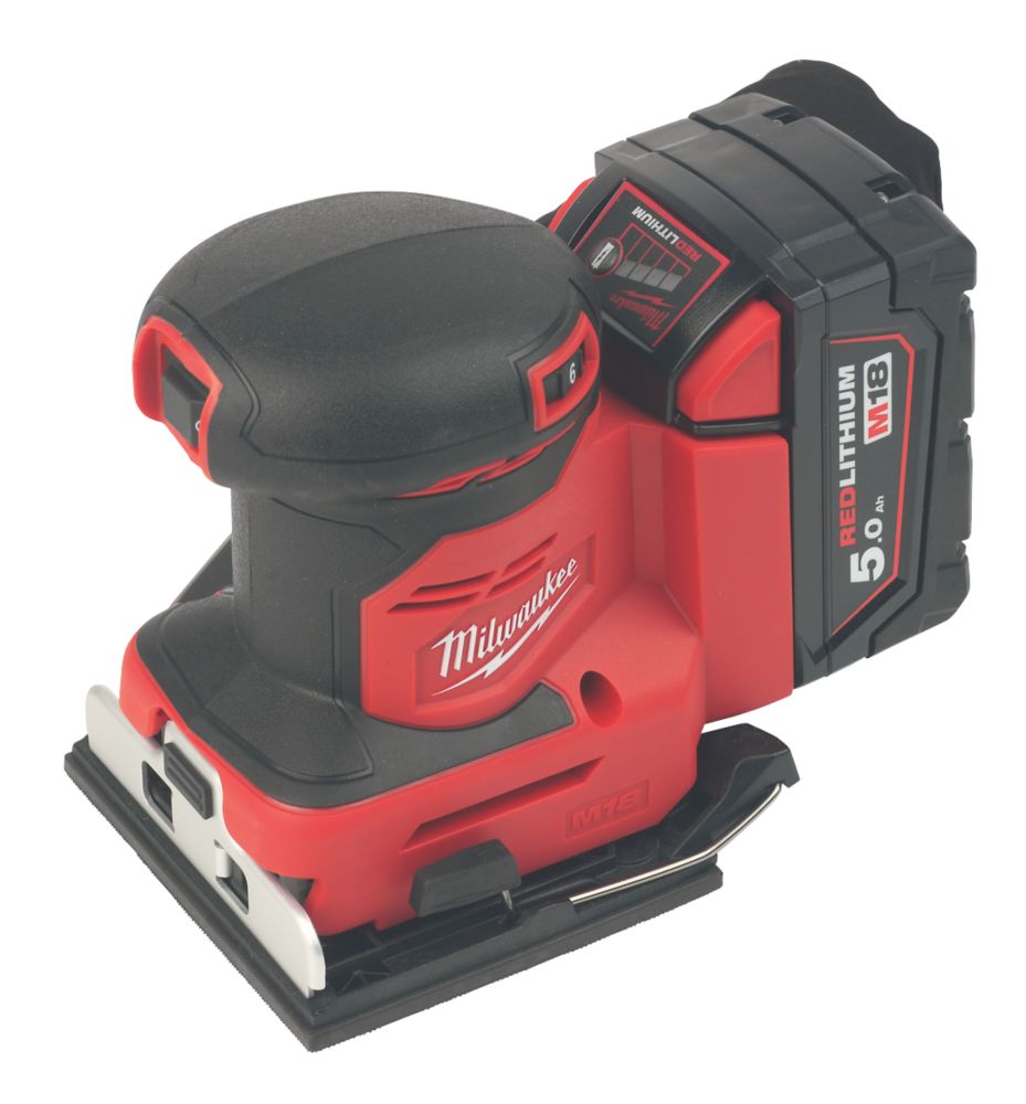 Image of Milwaukee M18BQSS-502B 18V 2 x 5.0Ah Li-Ion RedLithium Cordless Sheet Sander 