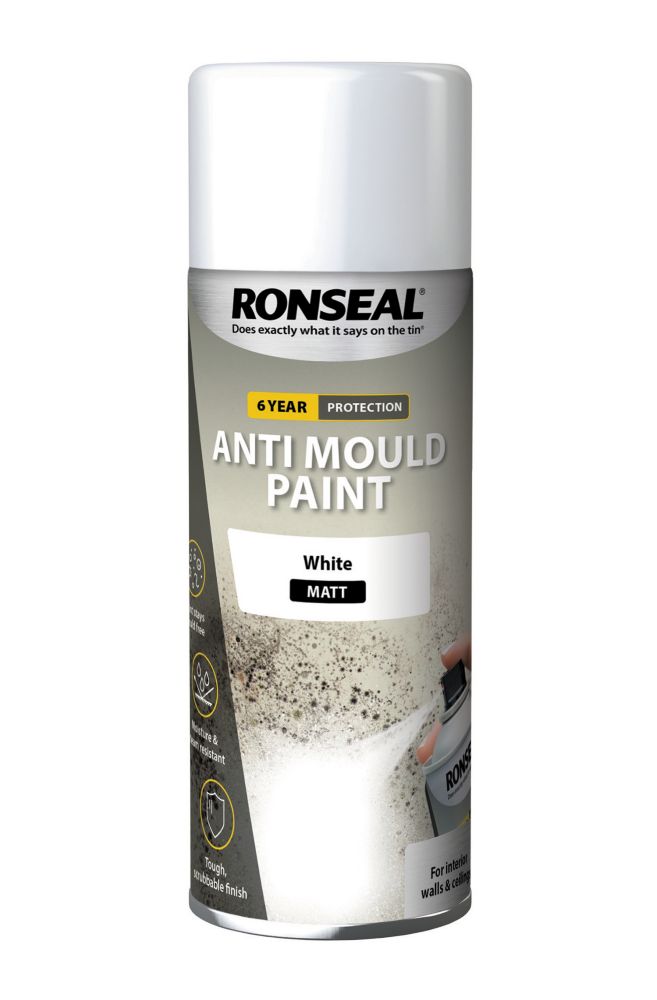 Image of Ronseal Anti Mould Paint Aerosol White 400ml 