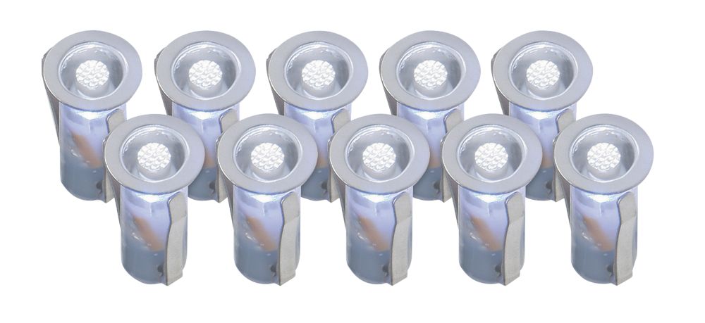 Image of LAP Nampa Recessed Round LED Guide Lights Steel 6W 10 x 9.5lm 10 Pack 