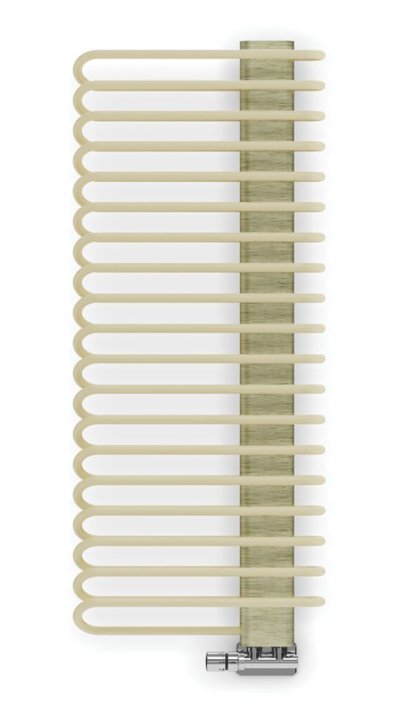 Image of Terma Michelle Designer Towel Rail 1200mm x 500mm Cream / Brass 2460BTU 