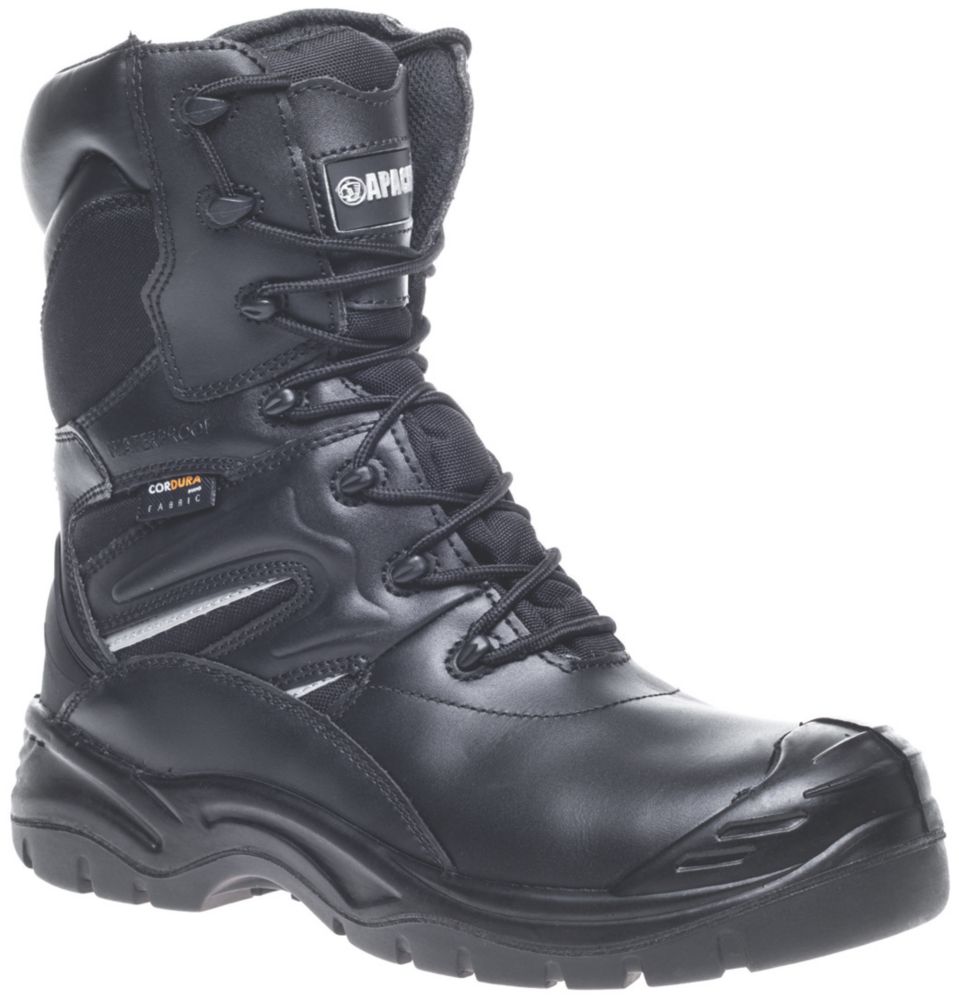 Image of Apache Combat Safety Boots Black Size 9 