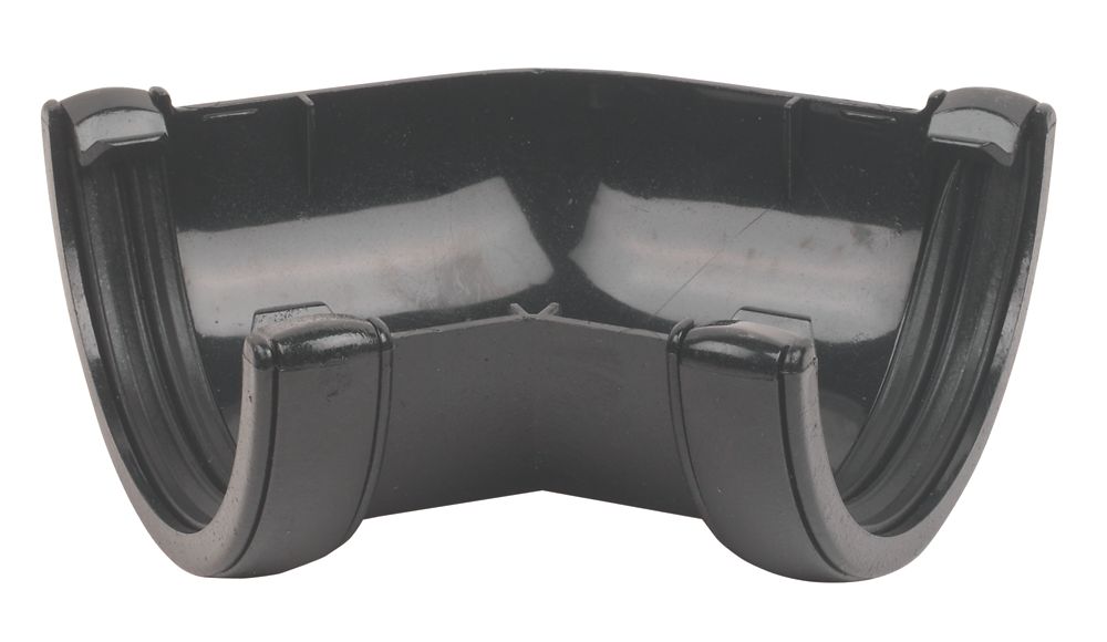 Image of FloPlast Cast Iron Effect 135Â° Half Round Angle Black 112mm 