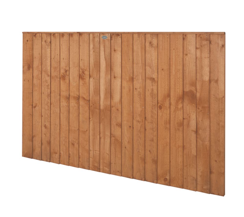 Image of Forest Vertical Board Closeboard Garden Fencing Panel Golden Brown 6' x 4' Pack of 20 