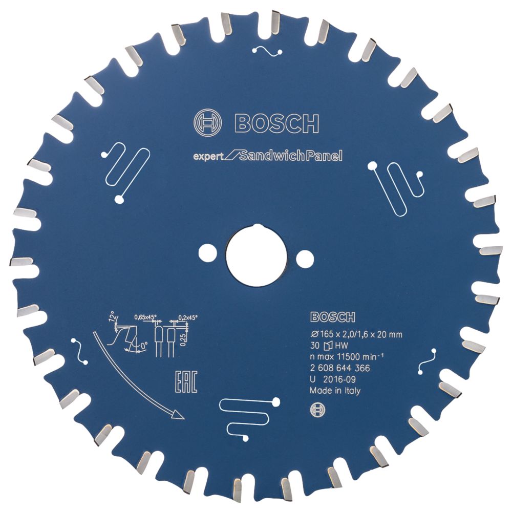 Image of Bosch Expert Sandwich Panel Circular Saw Blade 165mm x 20mm 30T 