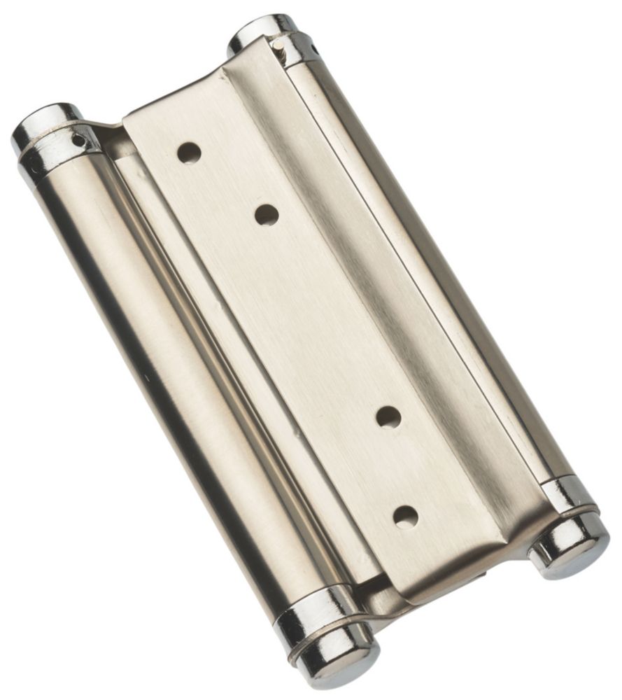 Image of Smith & Locke Satin Nickel Spring Hinge 150mm x 153mm 