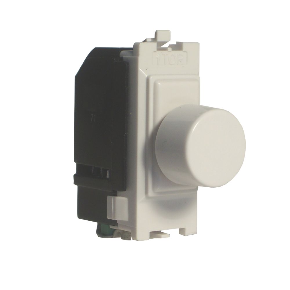 Image of Varilight V-Dim 2-Way Grid Dimmer Switch White with Colour-Matched Inserts 
