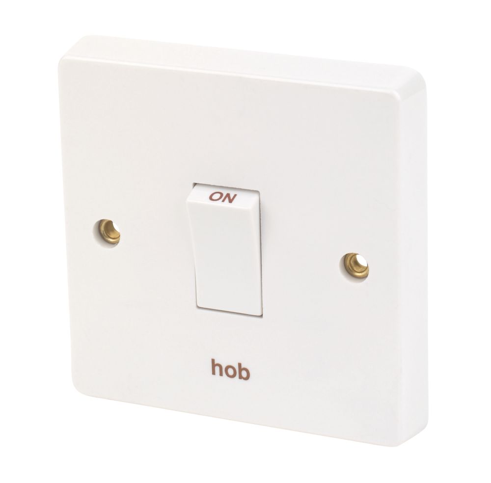 Image of Crabtree Capital 20A 1-Gang DP Hob Switch White 