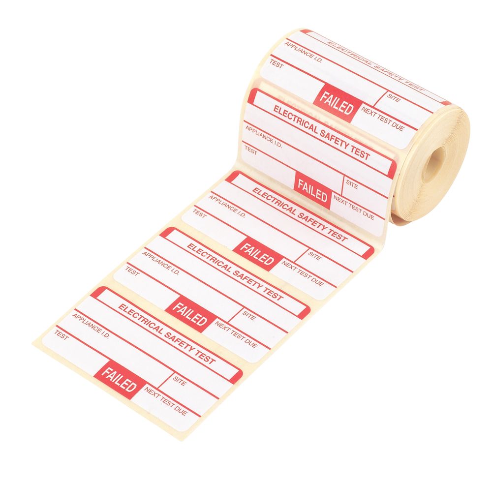 Image of Kewtech Fail Test Labels 250 Pack 