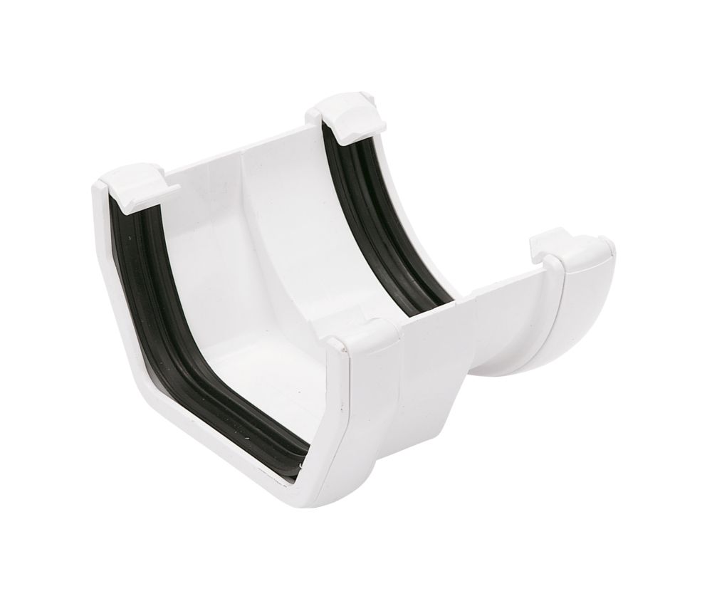 Image of FloPlast Gutter Adaptor Square to Round Gutter Adaptor White 112-114mm 