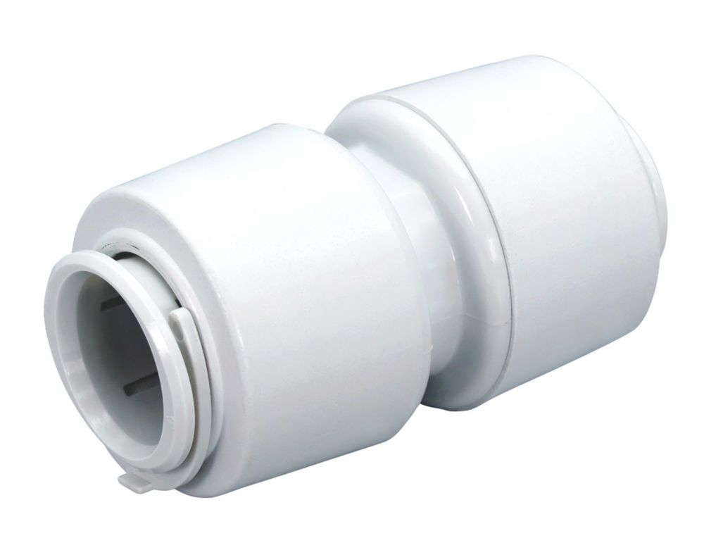 Image of FloPlast FloFit+ Plastic Push-Fit Equal Straight Couplers 15mm 5 Pack 