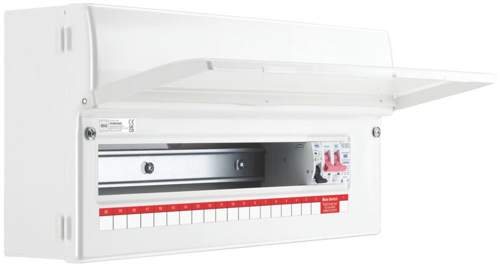 Image of British General Fortress 22-Module 18-Way Part-Populated Main Switch Consumer Unit with SPD 