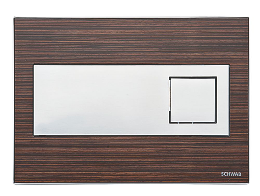 Image of Fluidmaster Schwab Caro 12400 Dual-Flush Flushing Plate Wood Effect Wenge 