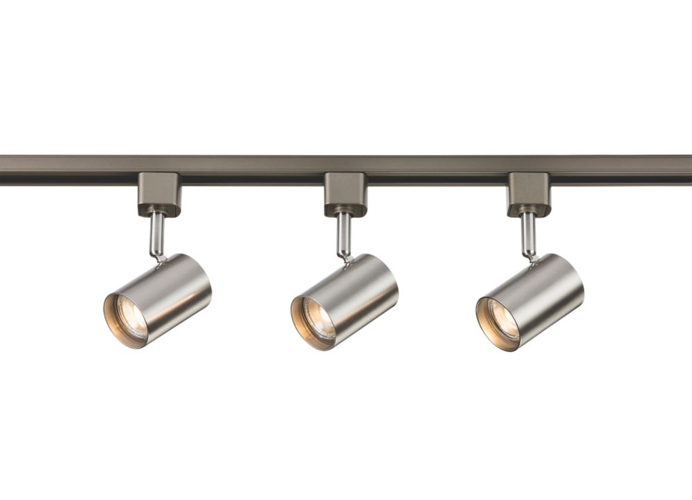 Image of Knightsbridge 1-Circuit Track Lighting Kit 1m Brushed Chrome 