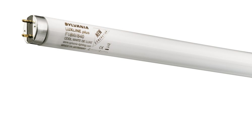 Image of Sylvania Luxline Plus G13 T8 Fluorescent Tube 1350lm 18W 590mm 
