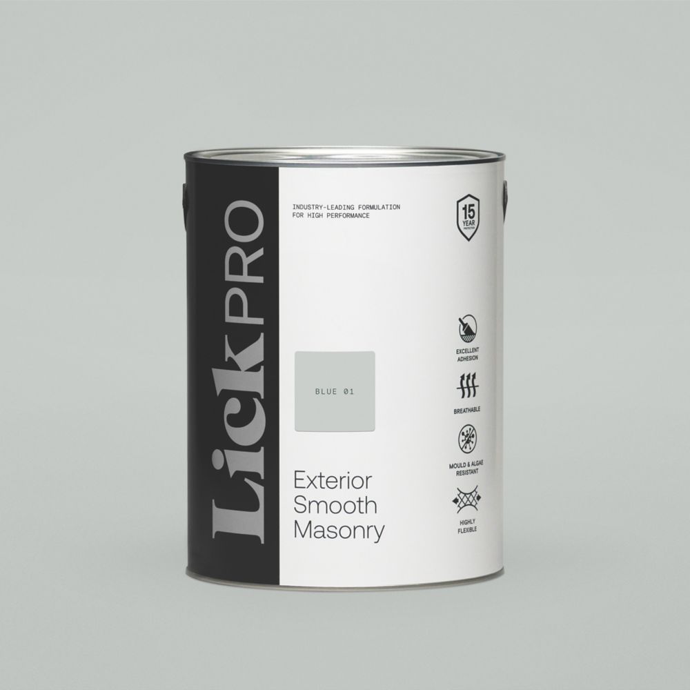 Image of LickPro Exterior Smooth Masonry Paint Blue 01 5Ltr 