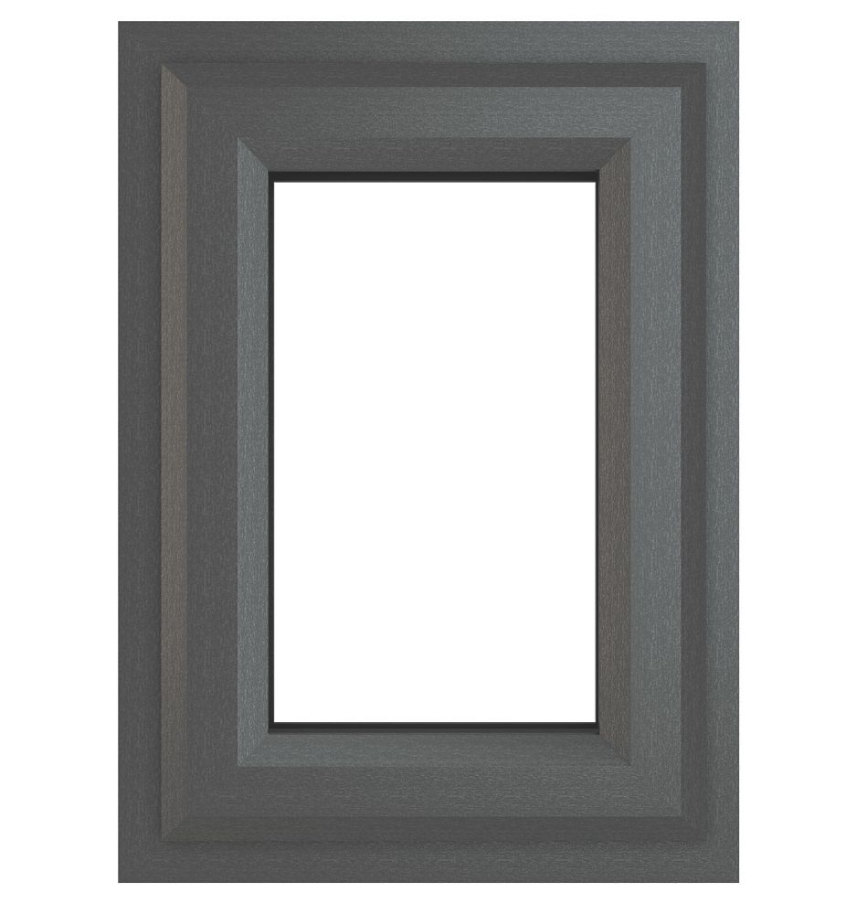 Image of Crystal Top Opening Clear Triple-Glazed Casement Anthracite on White uPVC Window 440mm x 610mm 