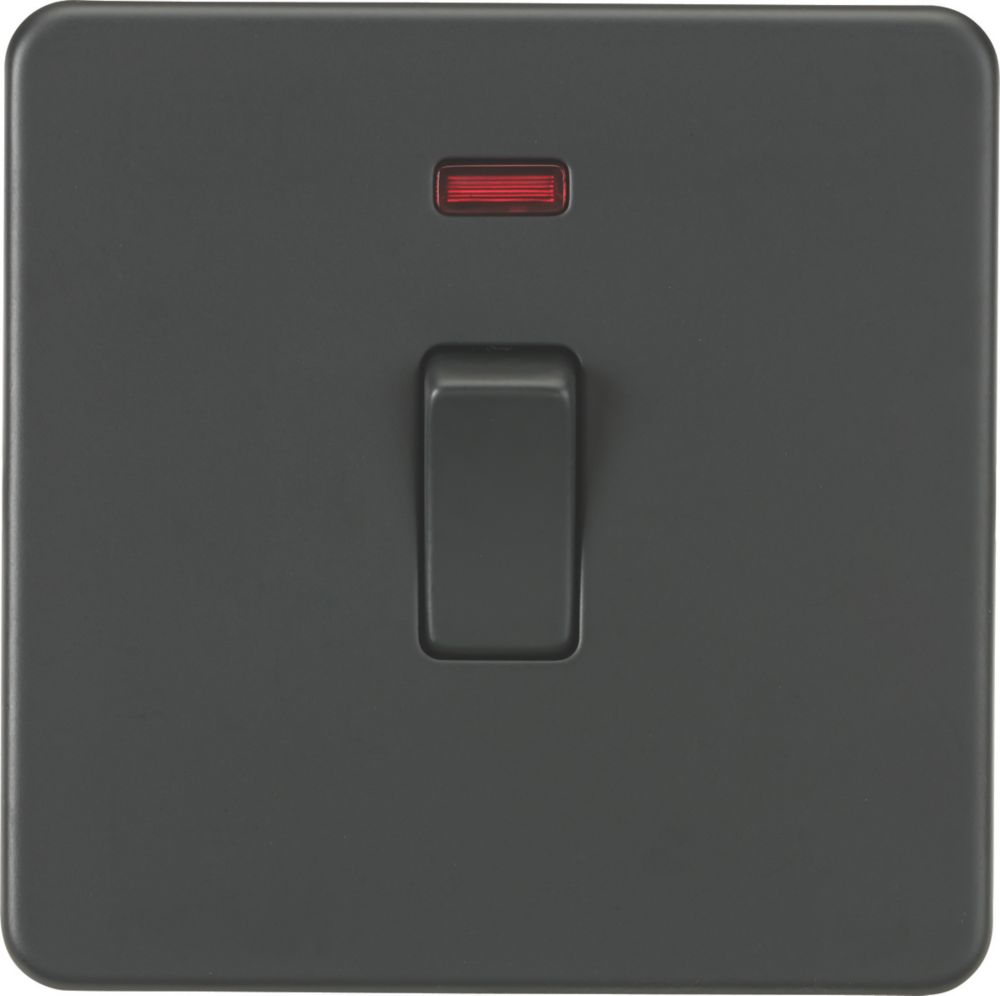 Image of Knightsbridge 20A 1-Gang DP Control Switch Anthracite with LED 