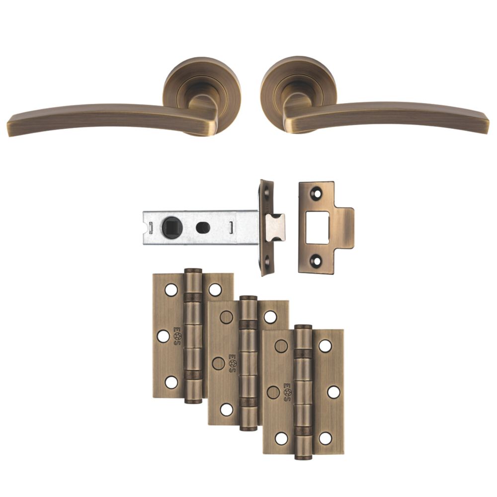 Image of Carlisle Brass Tavira Door Handle Pair Antique Brass 