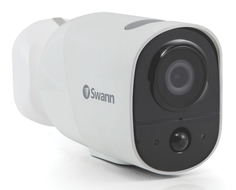 Image of Swann Xtreem Battery-Powered White Wireless 1080p Outdoor Bullet Stand-Alone Battery Camera 