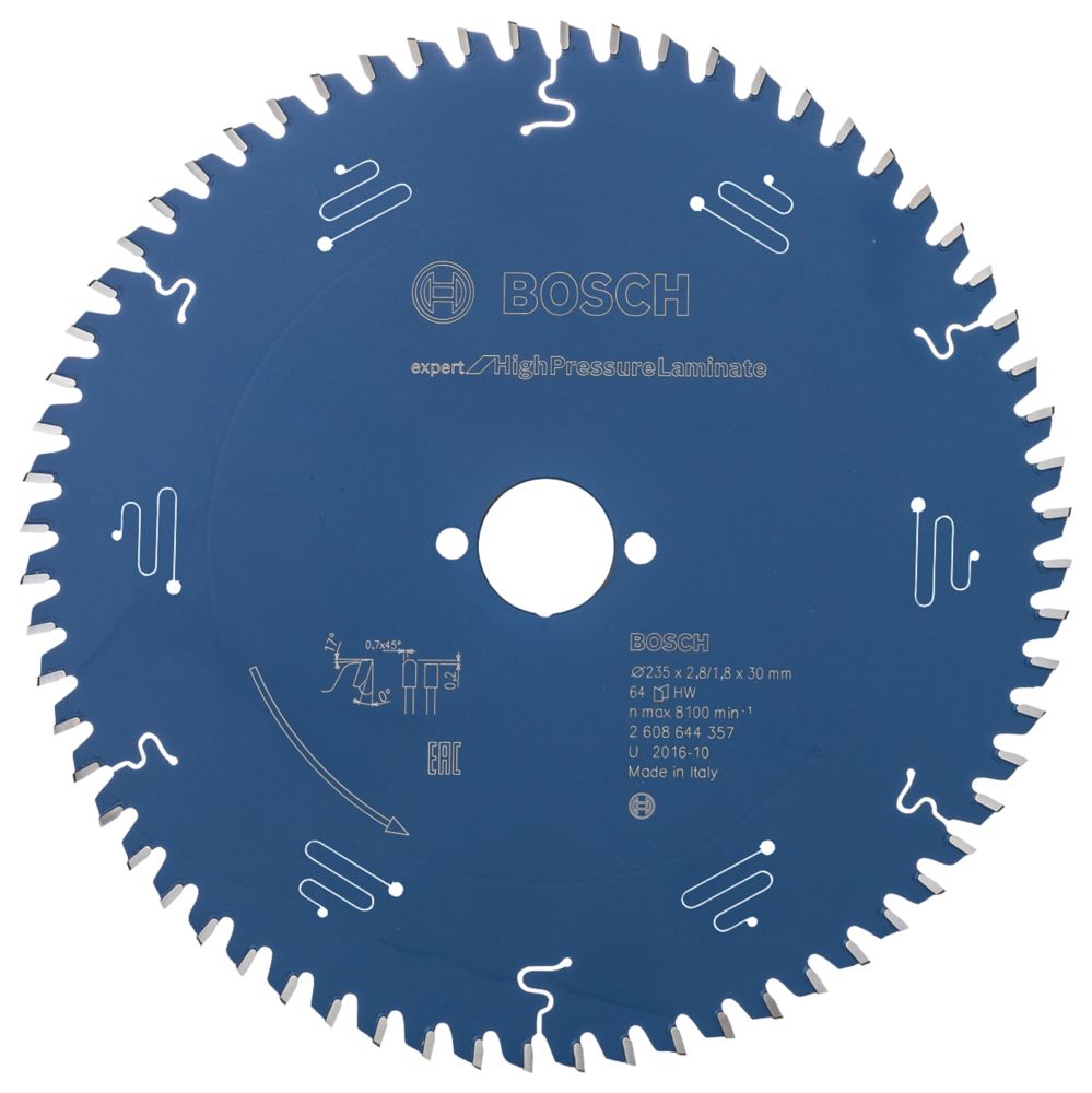 Image of Bosch Expert High Pressure Laminate Circular Saw Blade 235mm x 30mm 64T 