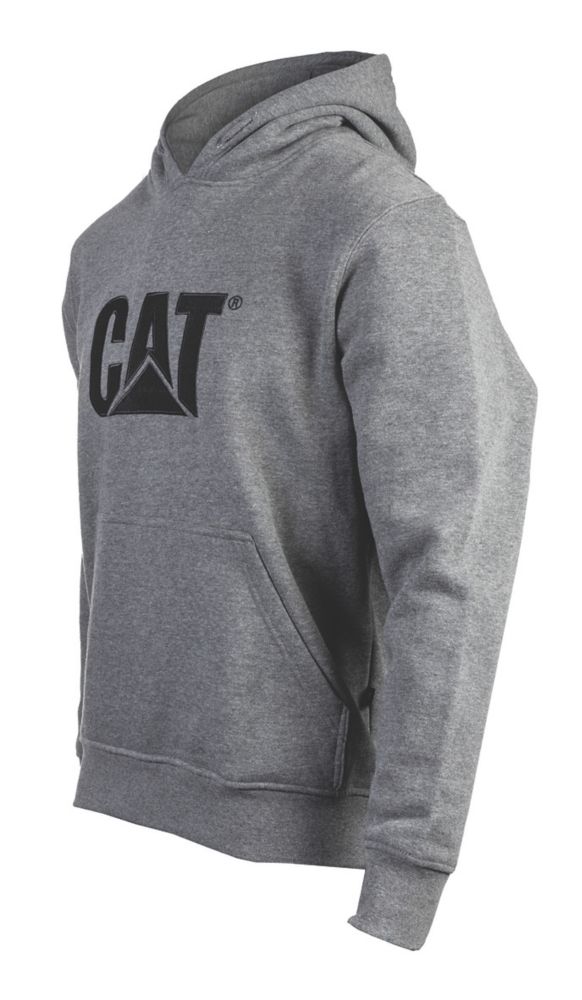 Image of CAT Trademark Hooded Sweatshirt Heather Grey XXX Large 54-56" Chest 