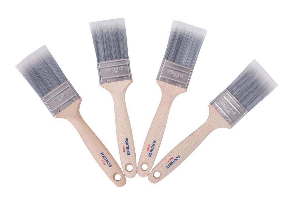 Image of Fortress Trade Flat Paint Brush Set 2" 4 Pack 