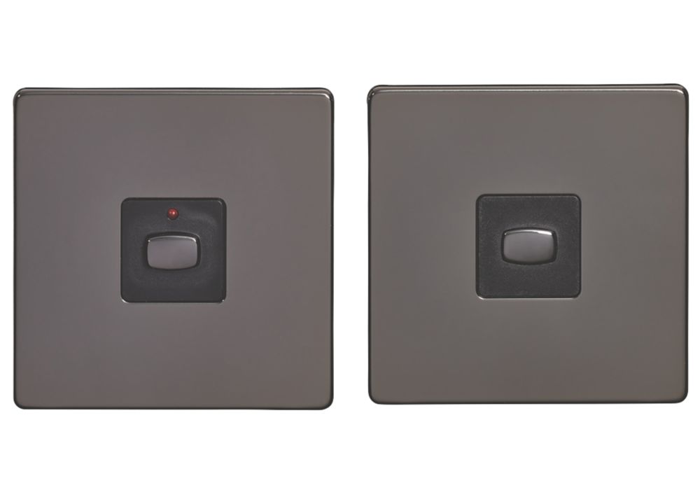 Image of Energenie 1-Gang 2-Way LED Master & Slave Dimmer Switch Set Black Nickel 