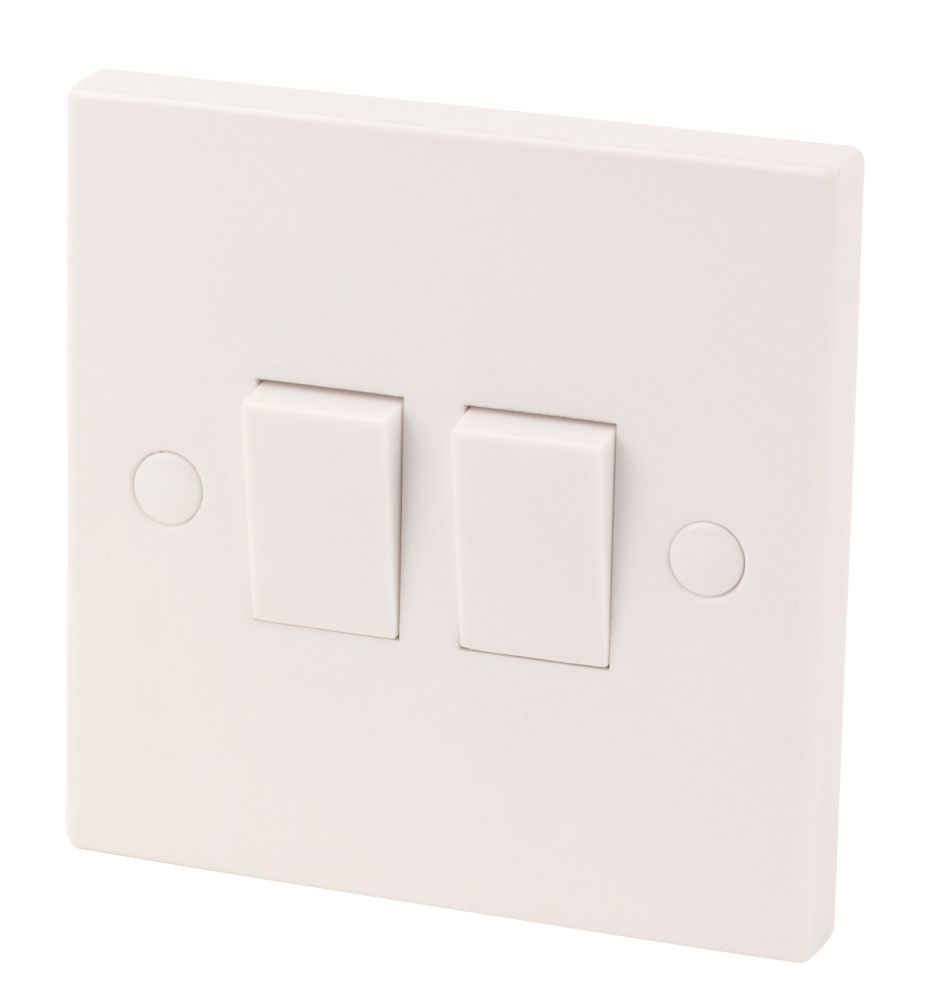 Image of 10AX 2-Gang 2-Way Light Switch White 