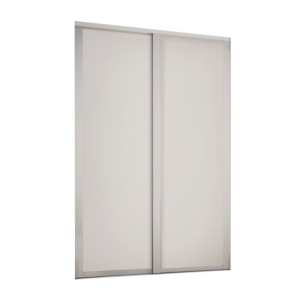 Image of Spacepro Shaker 2-Door Sliding Wardrobe Door Kit Cashmere Frame Cashmere Panel 1145mm x 2260mm 