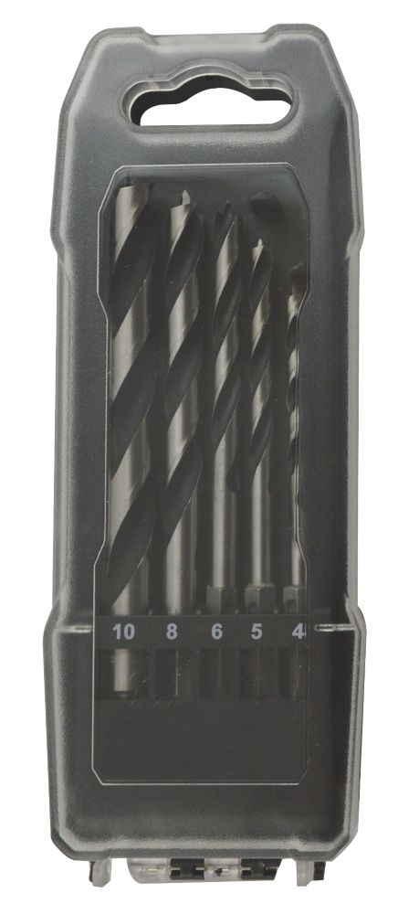 Image of Quick-Change Brad Point Wood Bit Set 5 Pieces 