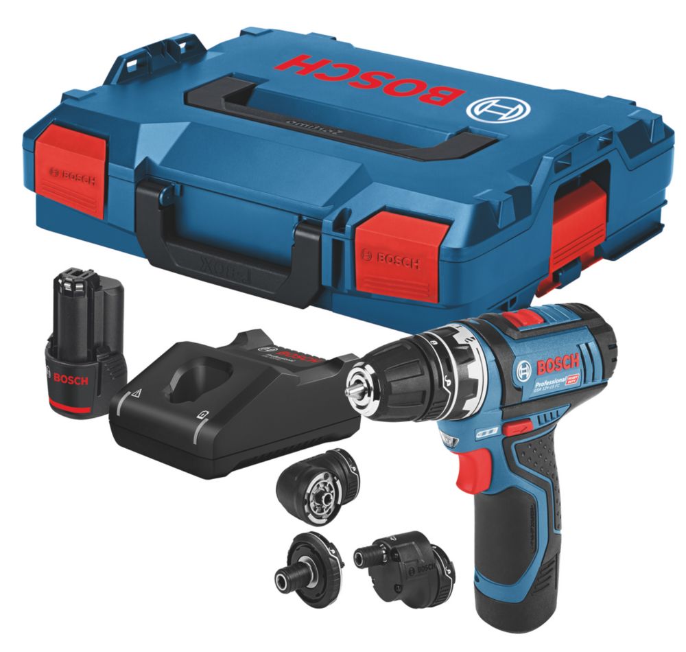 Image of Bosch GSR 12-15 FC4 12V 2 x 2.0Ah Lithium Coolpack Cordless Flexi-Click Screwdriver 
