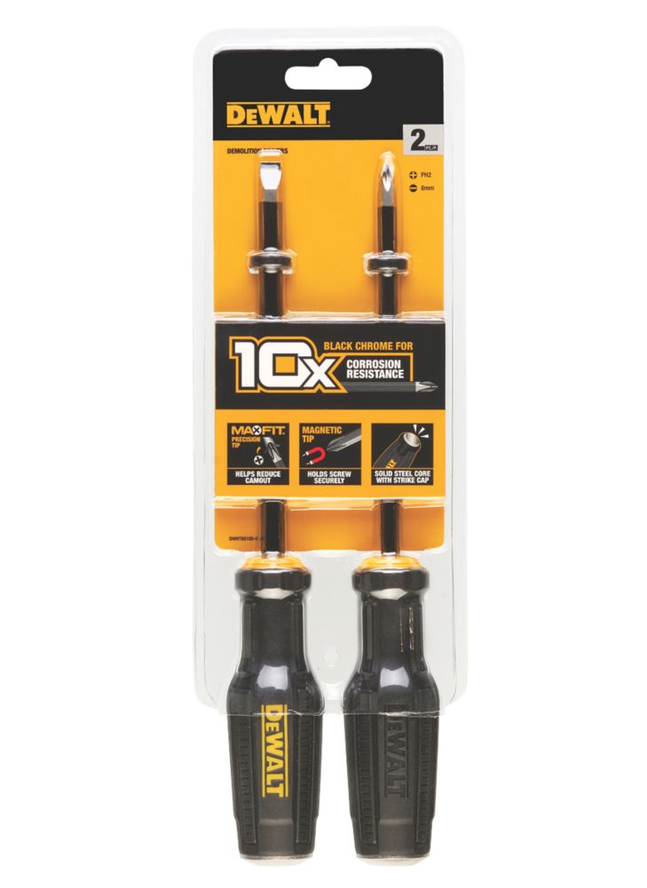 Image of DeWalt MaxFit Mixed Chisel Demolition Screwdriver Set 2 Pieces 