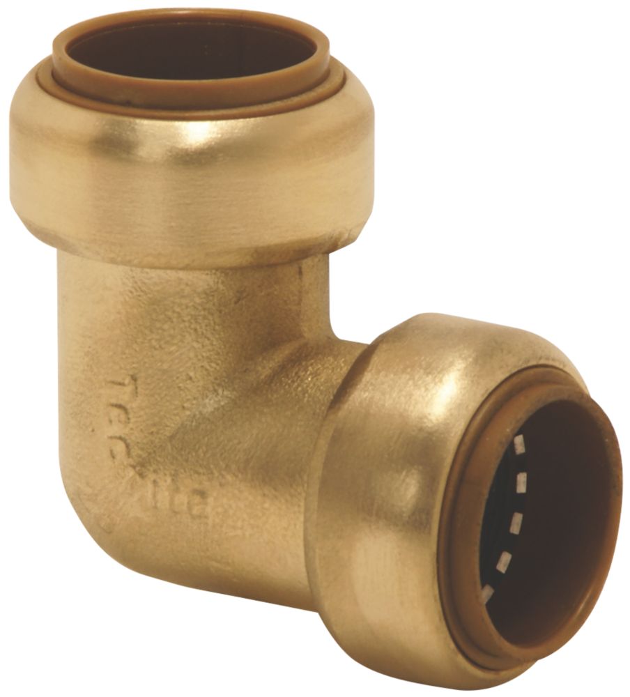Image of Tectite Classic Brass Push-Fit Equal 90Â° Elbow 22mm 