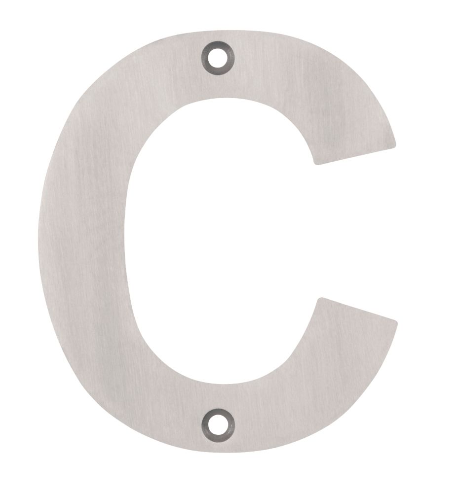 Image of Eclipse Door Letter C Satin Stainless Steel 102mm 