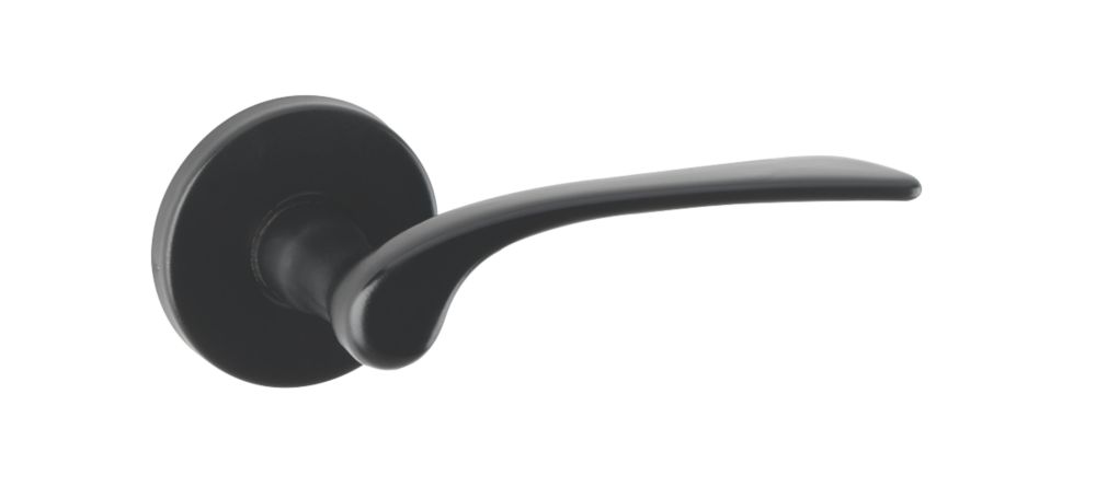 Image of Urfic Como Lever on Rose Door Handles Pair Black 