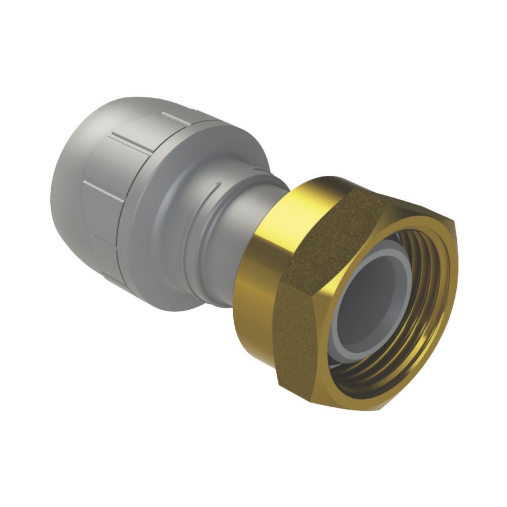 Image of PolyPlumb Plastic Push-Fit Straight Tap Connector 15mm x 3/4" 