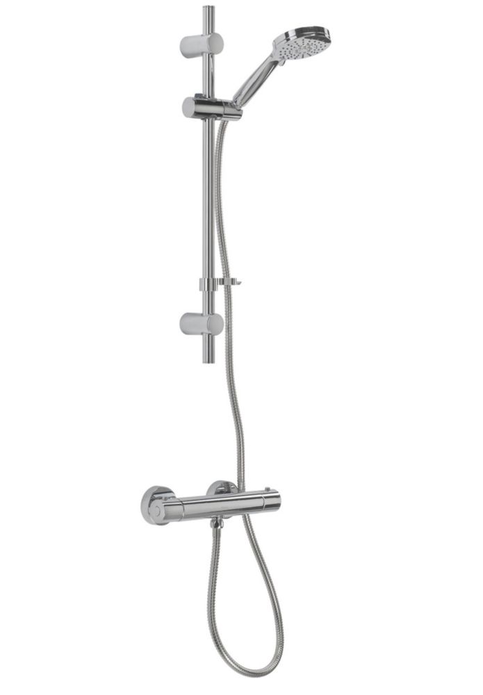 Image of Croydex Metlex Thermostatic Shower Set Modern Design Chrome 