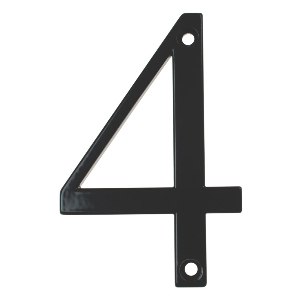 Image of Fab & Fix Door Numeral 4 Black 80mm 