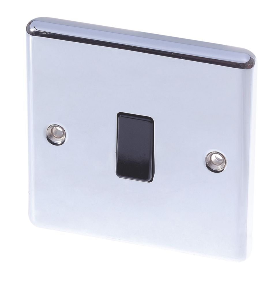 Image of LAP 10AX 1-Gang Intermediate Switch Polished Chrome with Black Inserts 