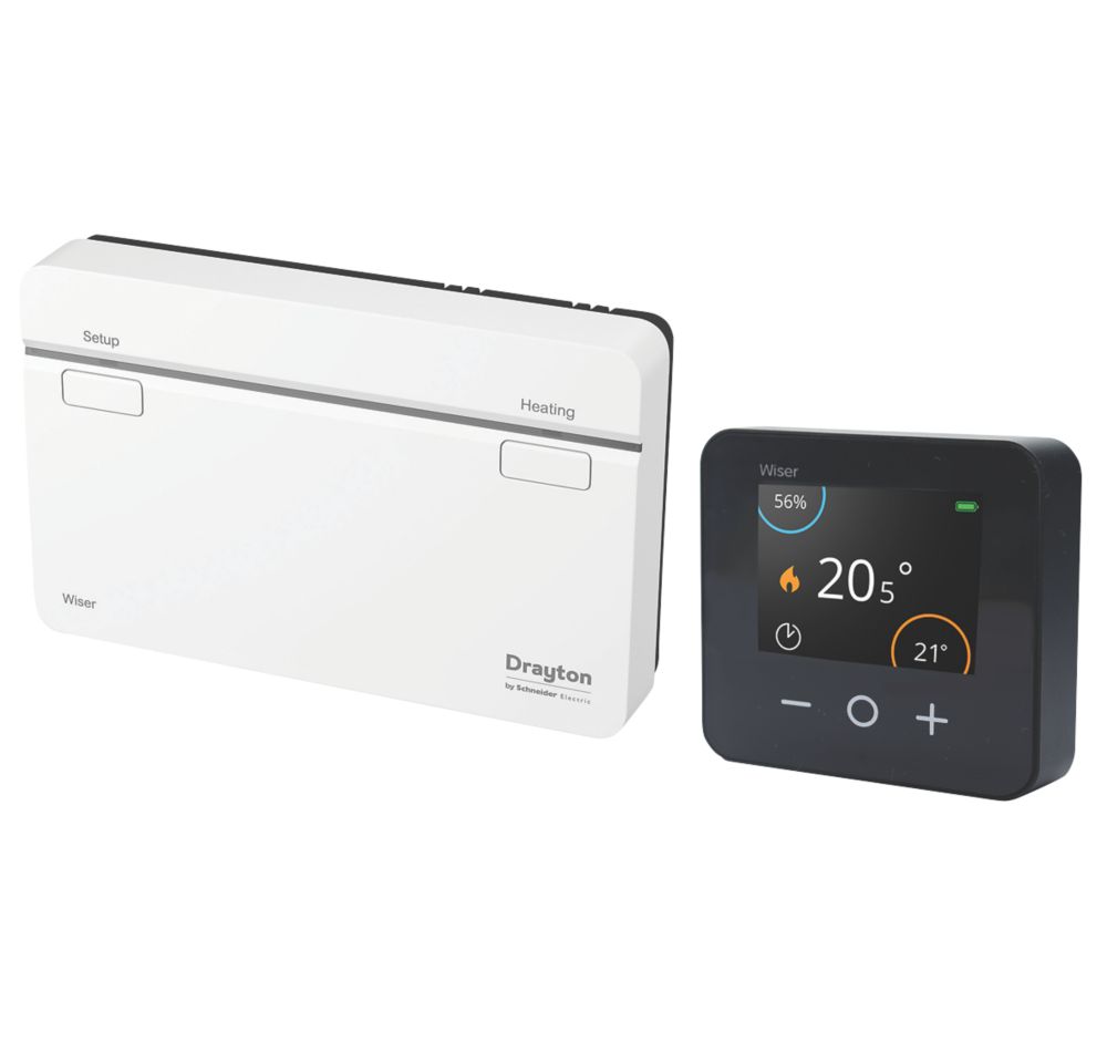 Image of Drayton Wiser Wireless Heating Internet-Enabled One-Channel Smart Thermostat Kit Anthracite 