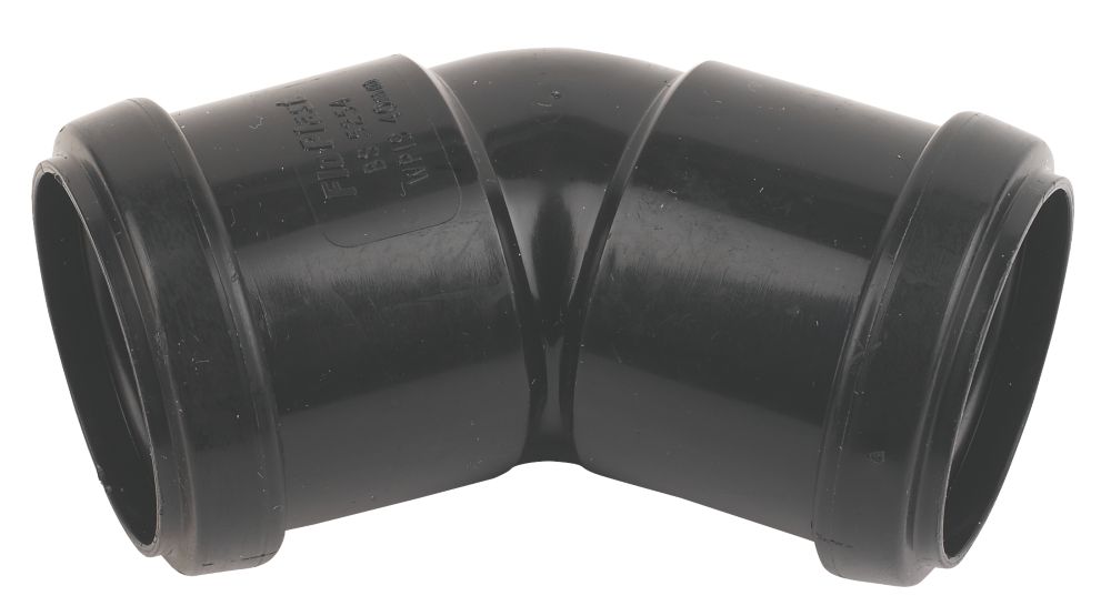 Image of FloPlast Push-Fit Bend Black 135Â° 40mm 