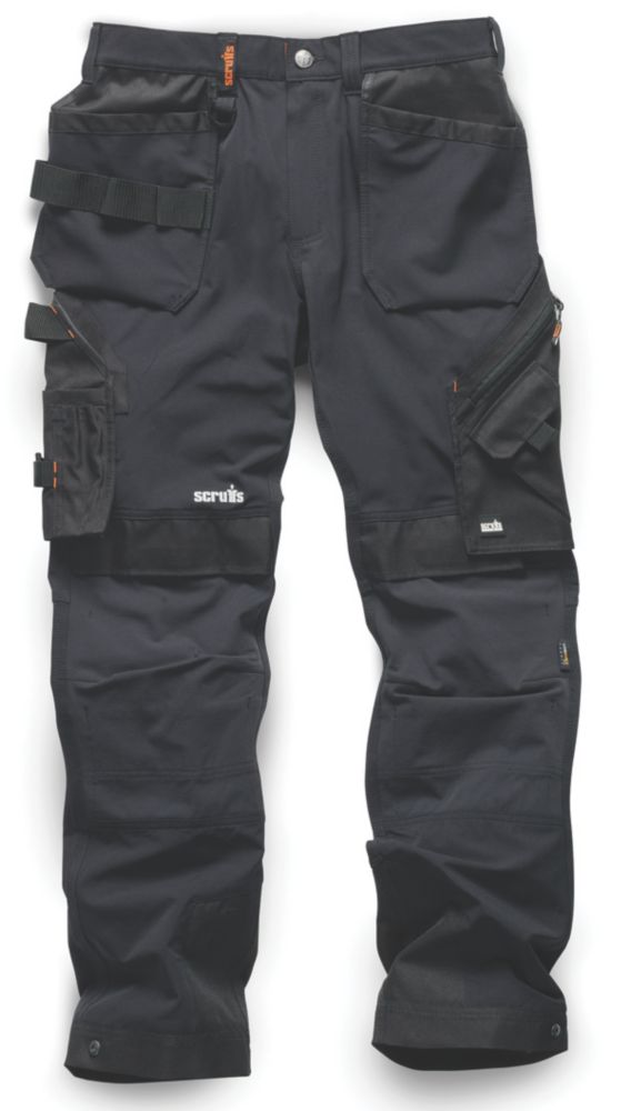 Image of Scruffs Pro Flex Plus Work Trousers Black 32" W 34" L 