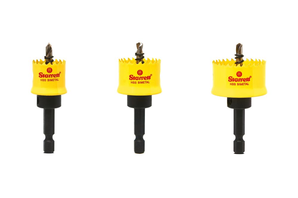Image of Starrett KCS03001 3-Saw Multi-Material Electricians Cordless Smooth Cutting Holesaw Set 