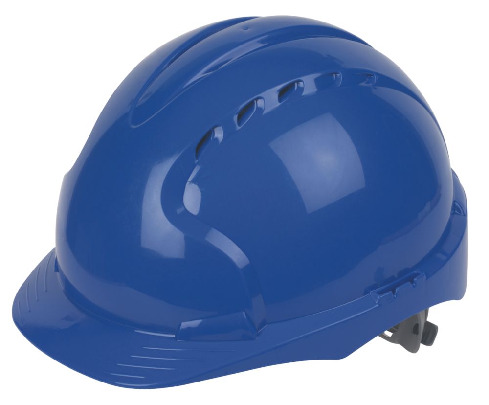 Image of JSP EVO3 Comfort Plus Adjustable Slip Vented Safety Helmet Blue 