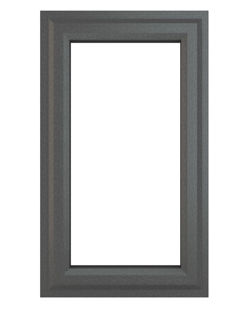 Image of Crystal Left-Hand Opening Clear Triple-Glazed Casement Anthracite on White uPVC Window 610mm x 1115mm 