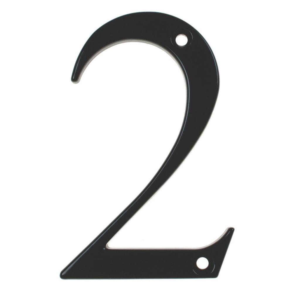 Image of Fab & Fix Door Numeral 2 Black 80mm 