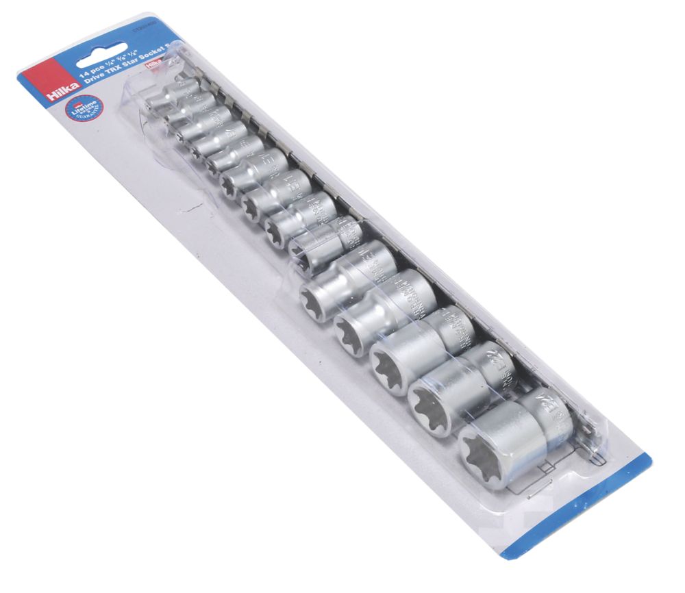 Image of Hilka Pro-Craft Mixed Drive TX Star Socket Set 14 Pcs 