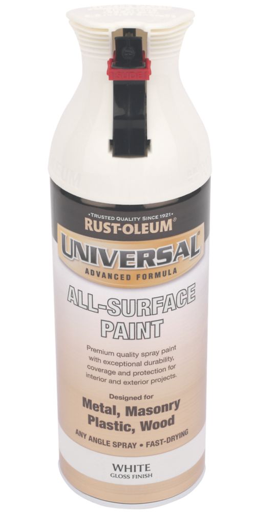 Image of Rust-oleum Universal Spray Paint Gloss White 400ml 