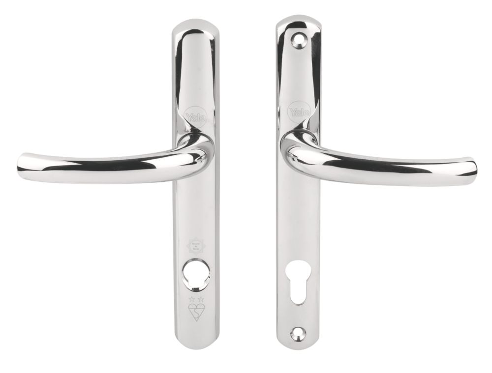 Image of Yale Platinum Platinum Security Lock Door Handles Pair Polished Chrome 