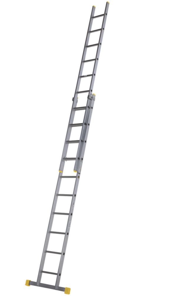 Image of Werner PRO 2-Section Aluminium Square Rung Extension Ladder 4.97m 